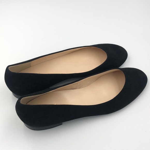 NWOT Hogl Femality Ballerina Flat Shoe Suede Outer Leather Inner Imported Black - Picture 1 of 6